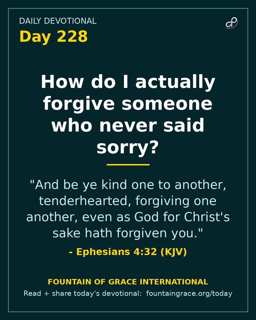 How do I actually forgive someone who never said sorry? - Fountain of Grace International