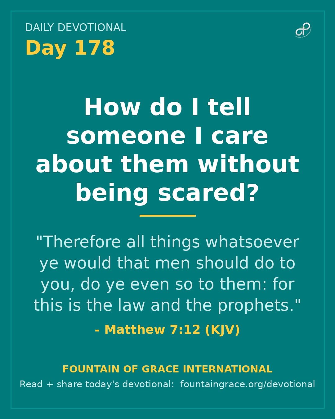 How do I tell someone I care about them without being scared? - Fountain of Grace International