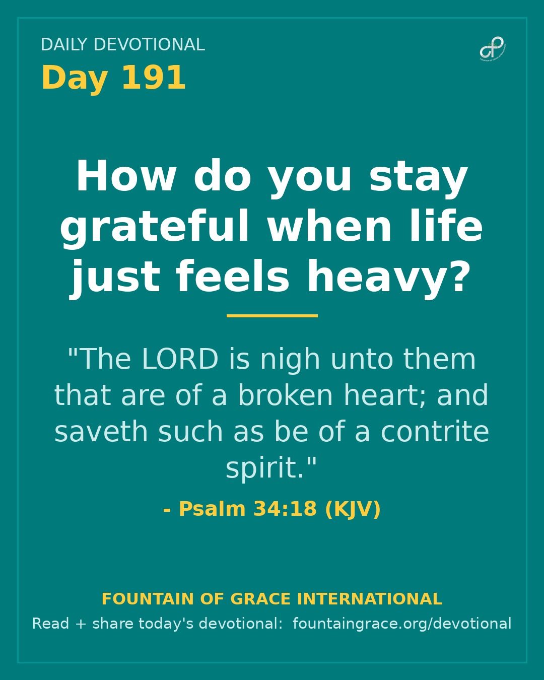 How do you stay grateful when life just feels heavy? - Fountain of Grace International