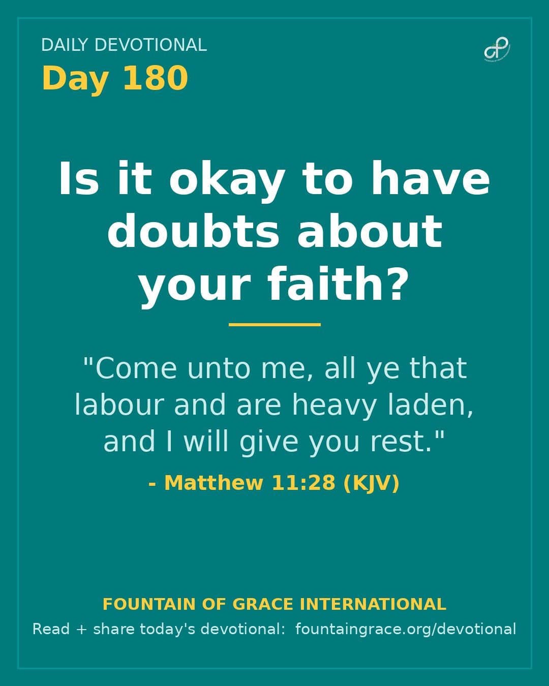 Is it okay to have doubts about your faith? - Fountain of Grace International