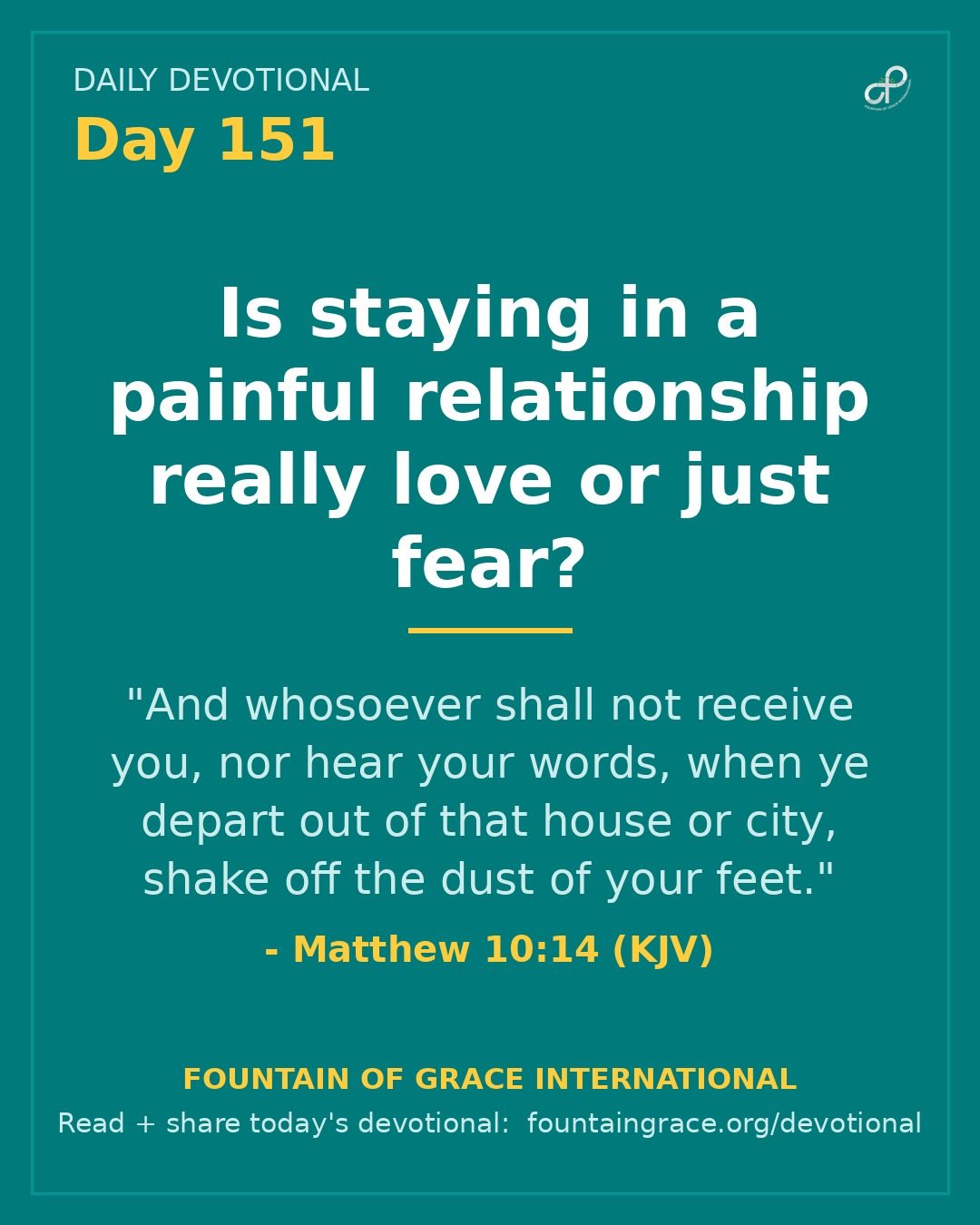 Is staying in a painful relationship really love or just fear? - Fountain of Grace International