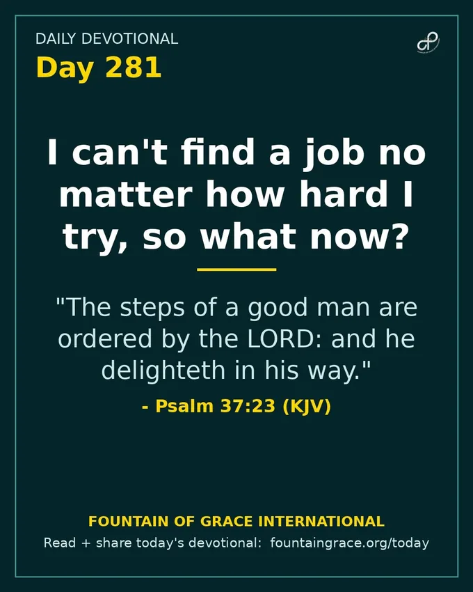 I can't find a job no matter how hard I try, so what now? - Fountain of Grace International