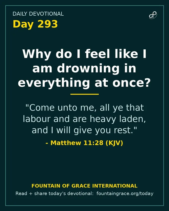 Why do I feel like I am drowning in everything at once? - Fountain of Grace International