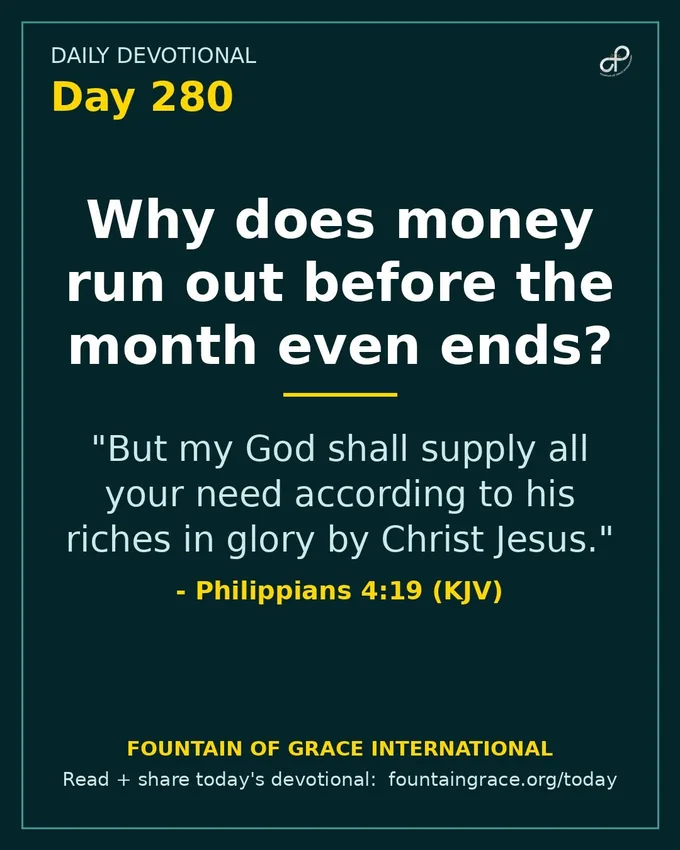 Why does money run out before the month even ends? - Fountain of Grace International