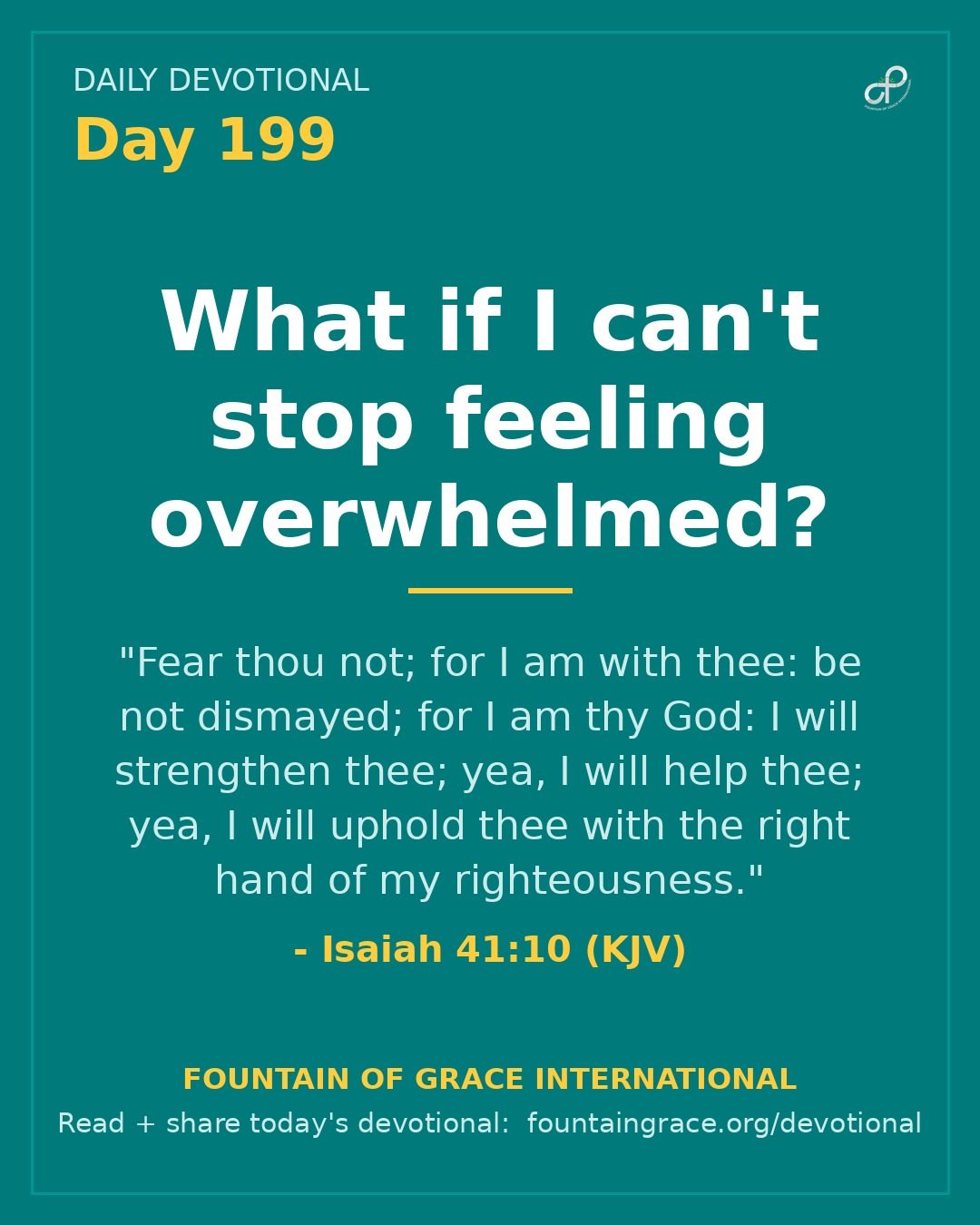 What if I can't stop feeling overwhelmed? - Fountain of Grace International
