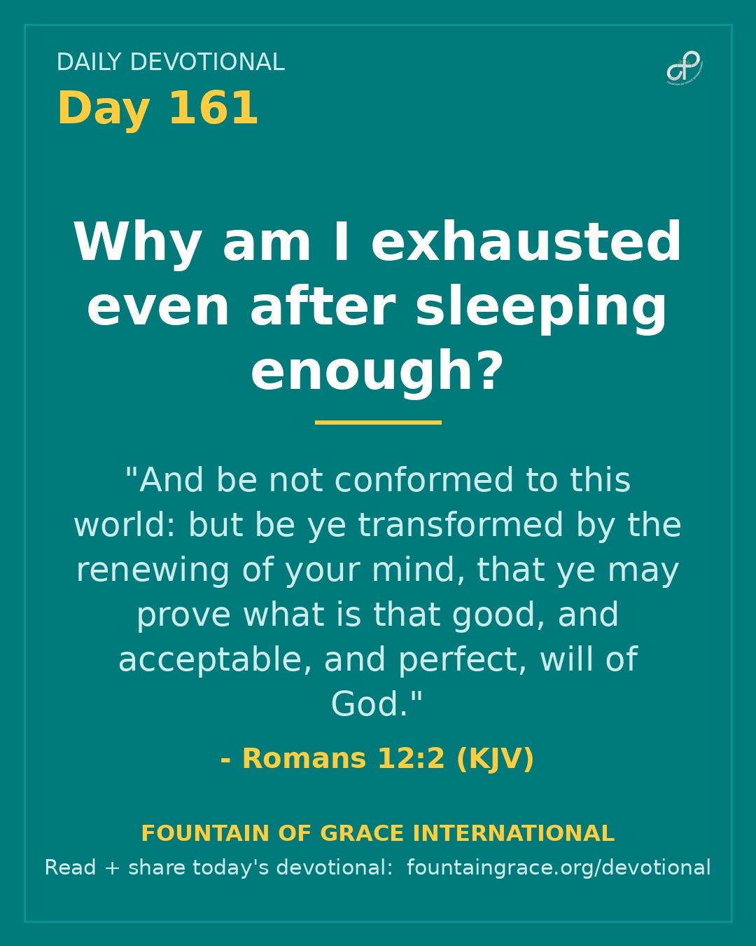 Why am I exhausted even after sleeping enough? - Fountain of Grace International