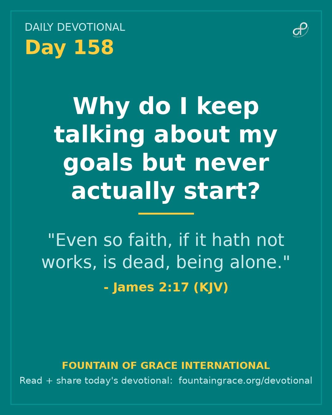 Why do I keep talking about my goals but never actually start? - Fountain of Grace International